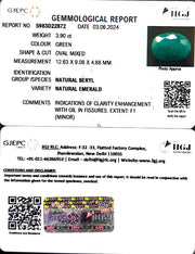 3.90/CT Natural Panna Stone with Govt. Lab Certificate-3441